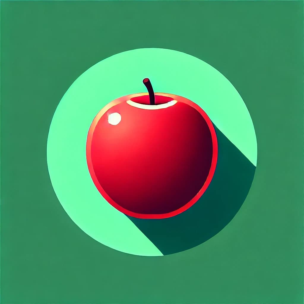 A red apple sitting on top of a green plate