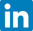 A blue and white linked logo